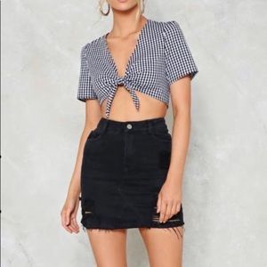Nash Gal Gingham Tie Up Top